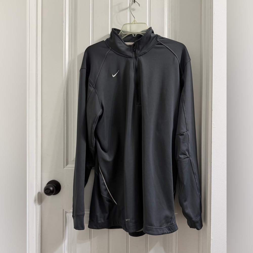 Nike Gray Performance Quarter-Zip Pullover Jacket Large